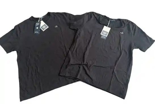 Camiseta Hombre Talla Xl Negra Por 2 Unidades