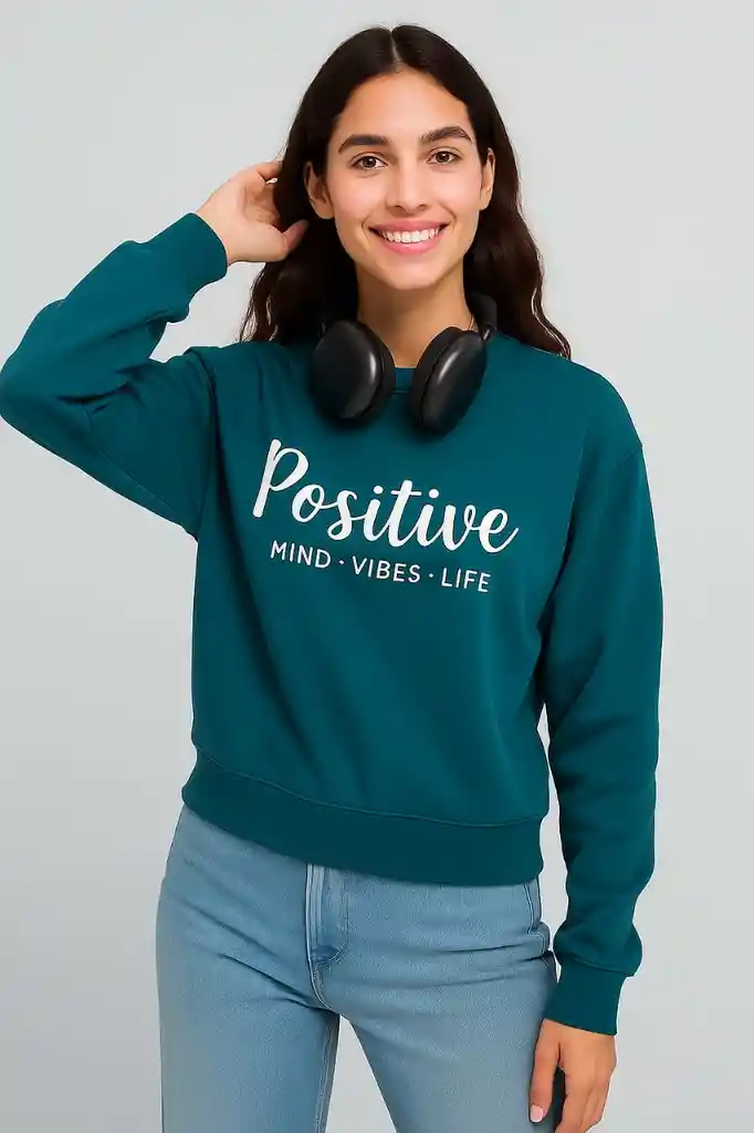 Buzo Tipo Hoodie “positive” – Mind · Vives · Life