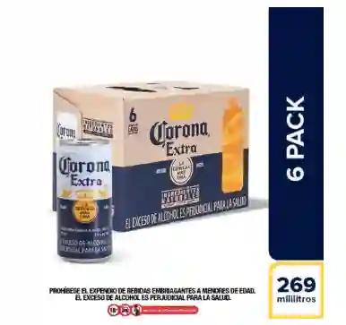 Six Pack Cerveza Corona Lata X6 Und 269ml