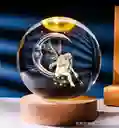 Lámpara De Bola De Cristal De Hadas De Luna 3d Con Base De Madera, Figura Grabada Con Láser, Decoración Del Hogar, Regalo De Luz Nocturna Para Mujeres, Pisapapeles De Esfera De Vidrio