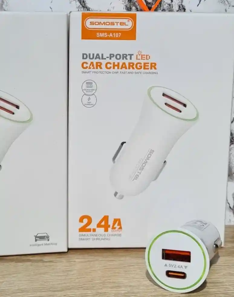 Cargador Para Carro💯 2 Puertos (usb Y Tipo C) Carga Rapida⚡📱