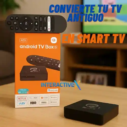 Tv Box Android/ Hd 4k Convertidor A Smart Tv Streaming Control De Voz/con Puerto Micro Sd Y Rj45
