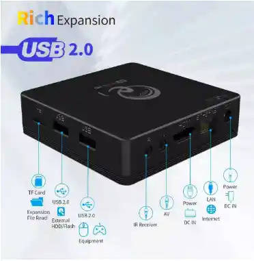 Tv Box Android/ Hd 4k Convertidor A Smart Tv Streaming Control De Voz/con Puerto Micro Sd Y Rj45