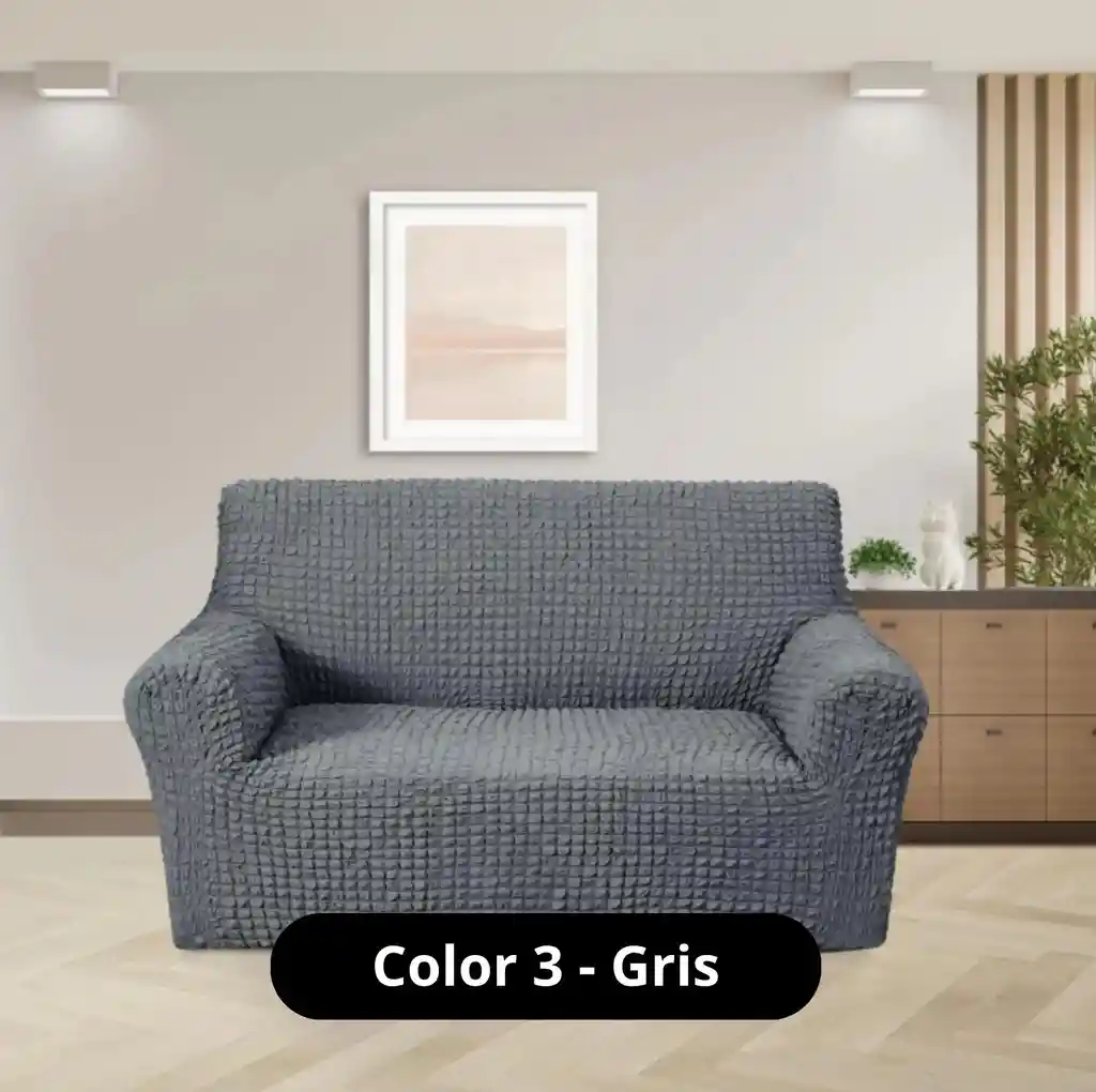 Protector De Sofá Elástico Taupe 2 Puestos Unicolor