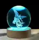 Lampara Esfera Bola De Cristal 3d Base De Madera A Rcangel San Miguel