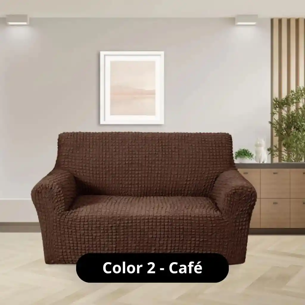 Protector De Sofá Elástico Taupe 3 Puestos Unicolor