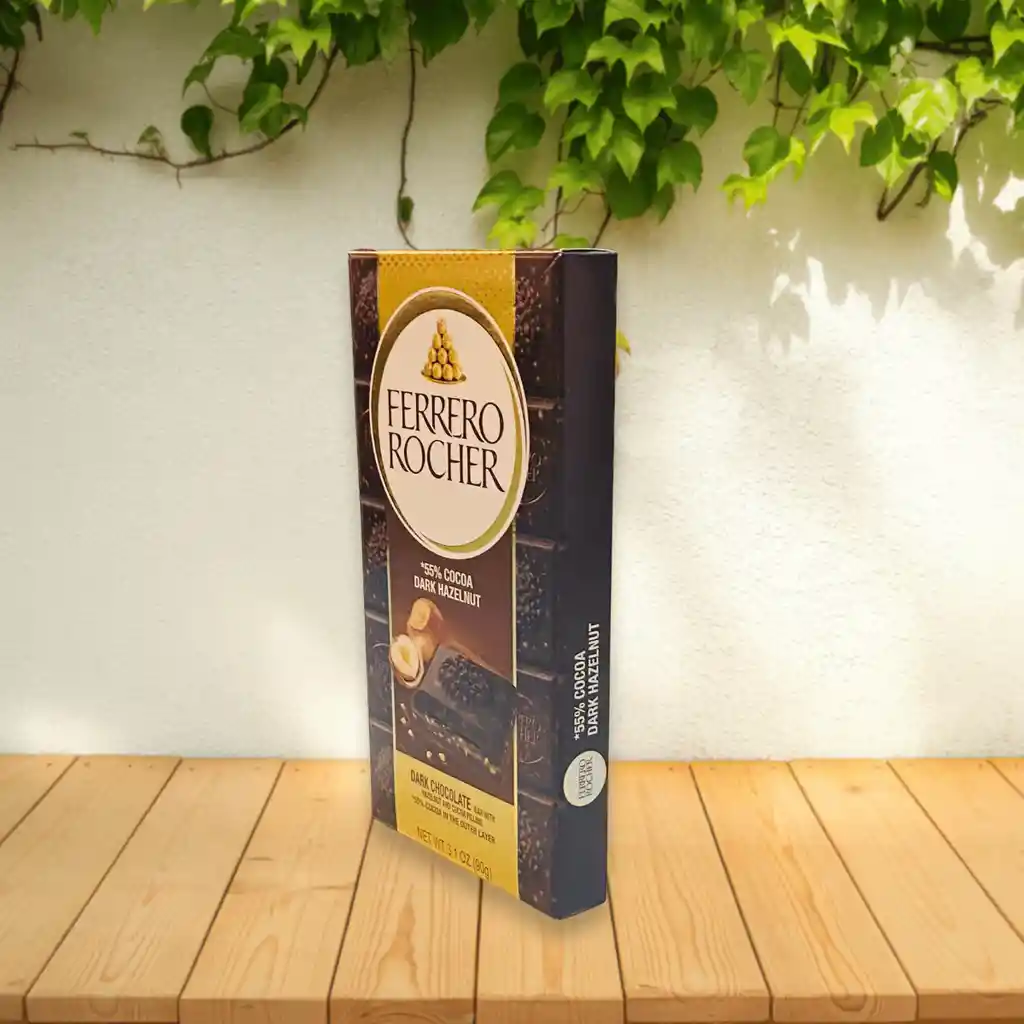 Barra Ferrero Rocher Chocolate Negro 55% Cacao X 90 Gr