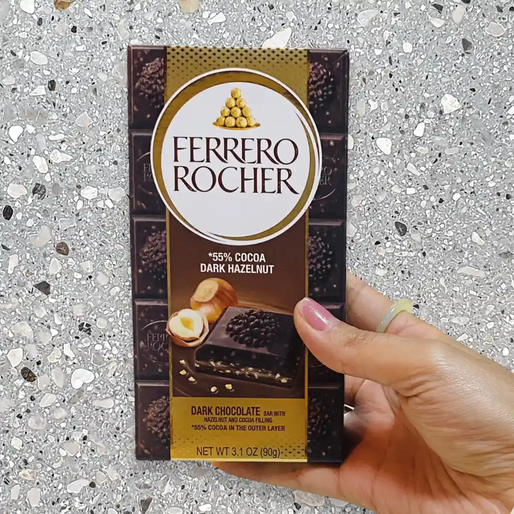 Barra Ferrero Rocher Chocolate Negro 55% Cacao X 90 Gr