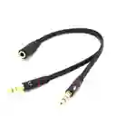 Cable Audio Divisor Triestereo 2 Machos A 1 Hembra 3.5 Mm