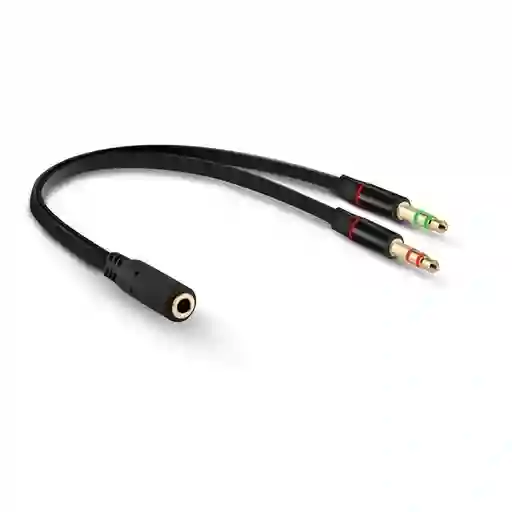 Cable Audio Divisor Triestereo 2 Machos A 1 Hembra 3.5 Mm