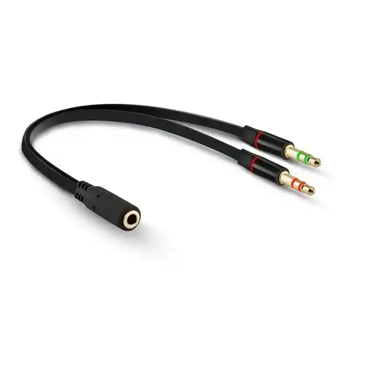Cable Audio Divisor Triestereo 2 Machos A 1 Hembra 3.5 Mm