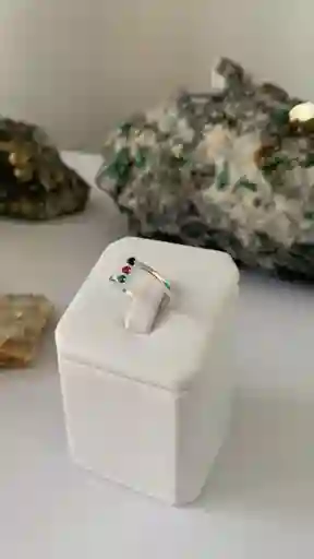 Anillo Tricolor - Plata Ley 925