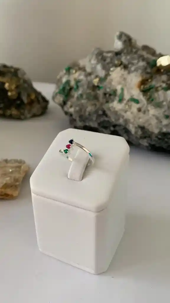 Anillo Tricolor - Plata Ley 925