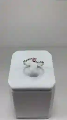 Anillo Prinss - Plata Ley 925 Circon Rosa Pastel