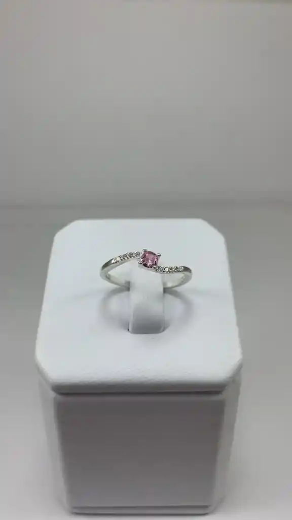 Anillo Prinss - Plata Ley 925 Circon Rosa Pastel