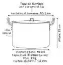 Olla Grande 31 Litros Extra Fuerte 40x25 Institucional Aluminio