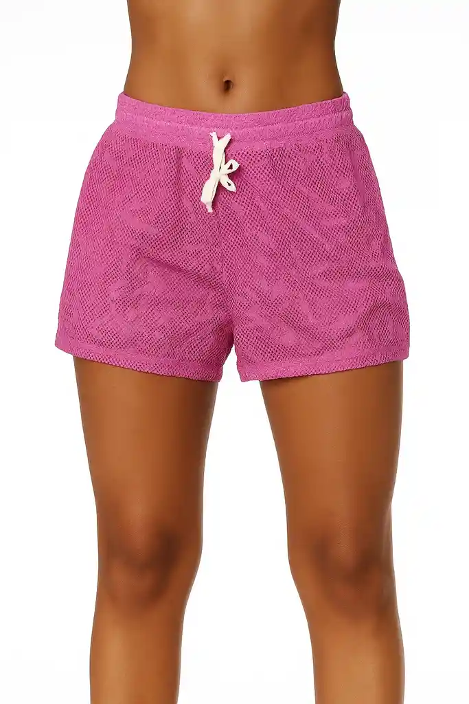 Short Con Cintura Elástica Amarre Con Cordón ,en Ojalillo Talla Unica