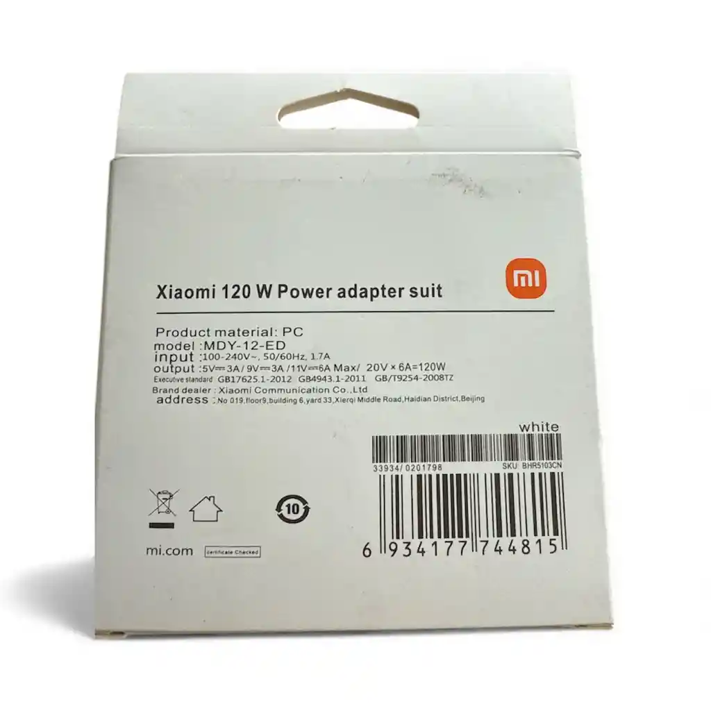 Cargador Xiaomi 120w
