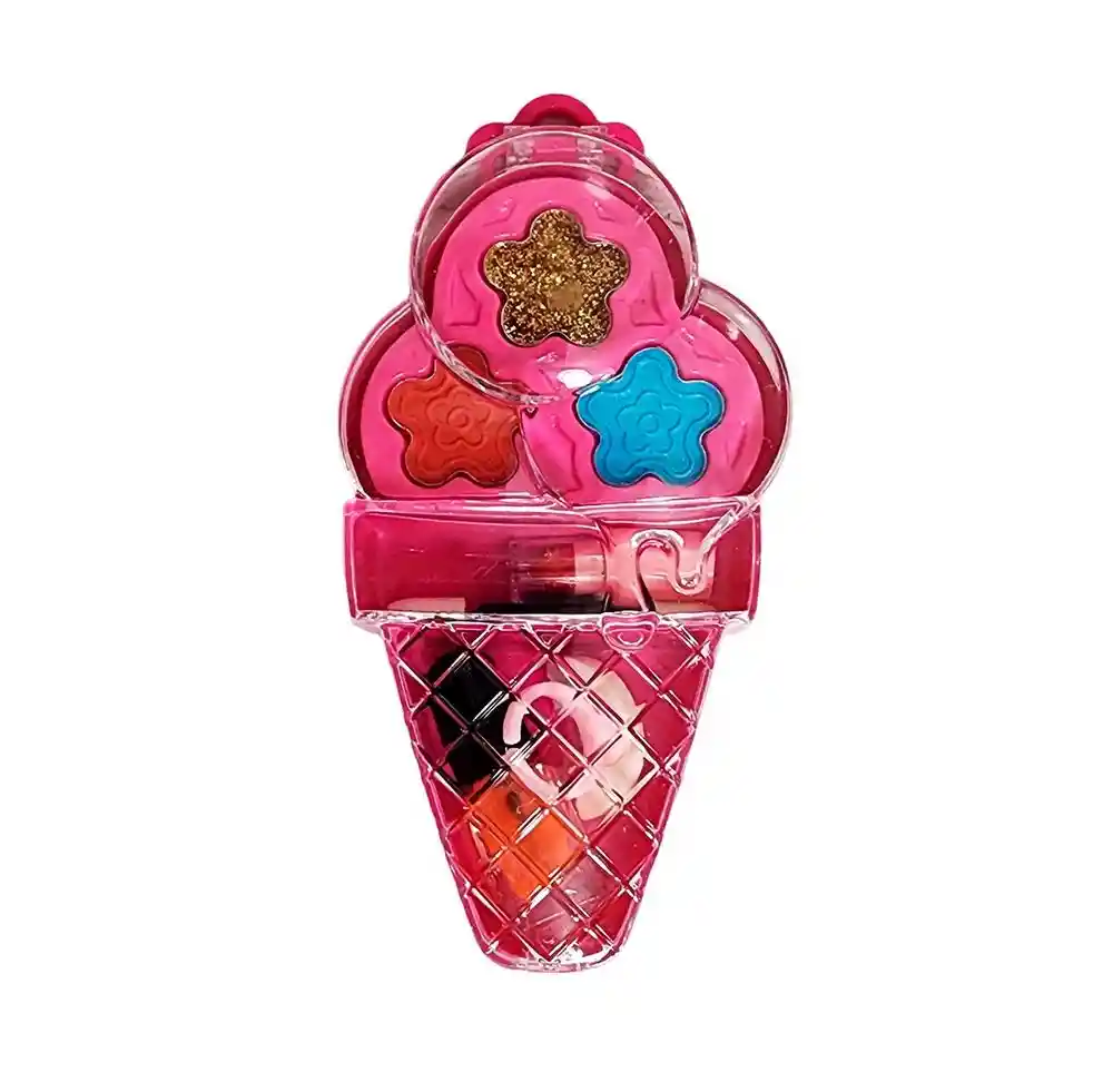 Kit De Maquillaje Niñas Juguete Princesas + Estuche Cono