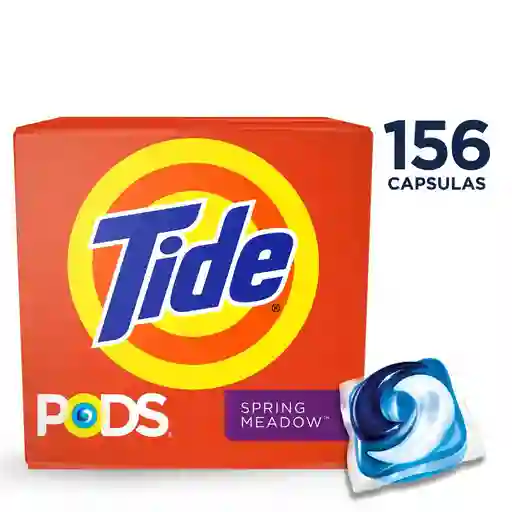 Tide Detergente Para Ropa En Pods Spring Meadow 10x Poder De Limpieza 4.02 L / 136 Oz / 156 Cápsulas