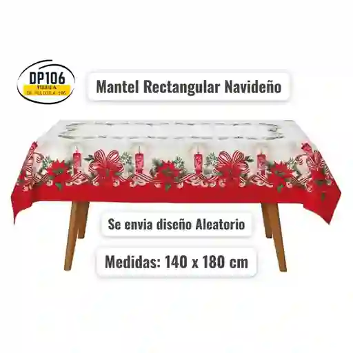Mantel Rectangular De Navidad (140 X 180 Cm) Diseño Aleatorio De Nochebuena