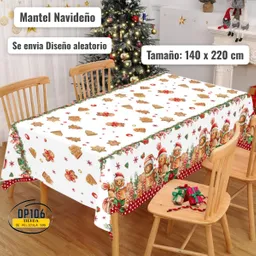 Mantel Rectangular De Navidad (140 X 220 Cm) Diseño Aleatorio De Nochebuena