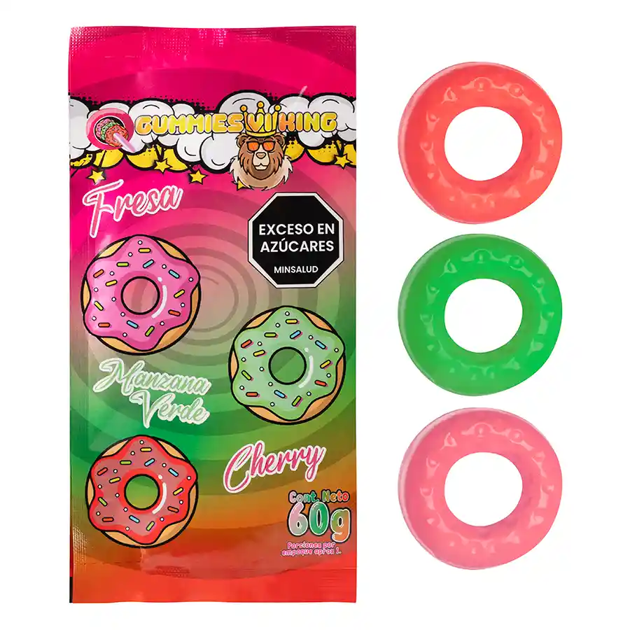 Anillos Donas X 3 Ud Gummies Vi King Cherry