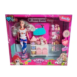 Muñeca Con Vestido Deportivo +mascotas Y Accesorios Mascotas