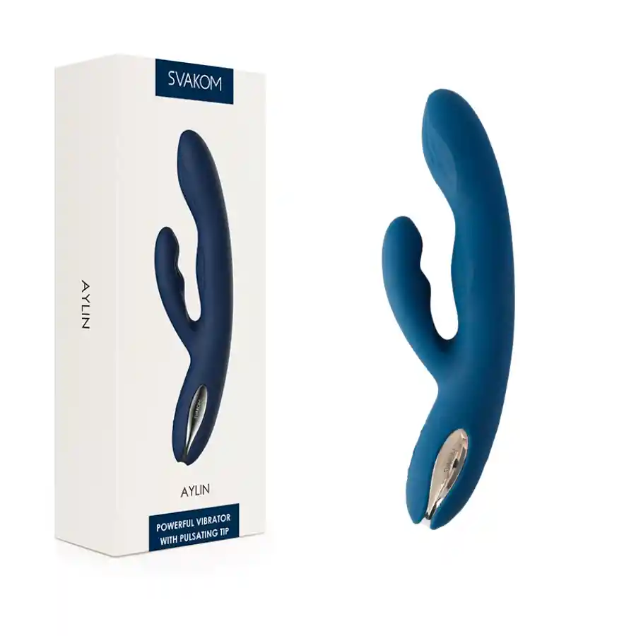 Vibrador De Doble Estimulación Aylin Azul Oscuro By Svakom