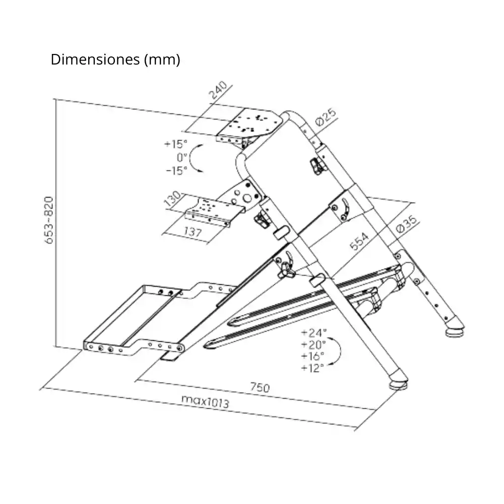 Soporte Universal Plegable Para Simulador Timón Y Palanca Techgo Sptg-05, Compatible Logitech Y +