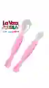 Cubiertos De Silicona X 2 Rosado