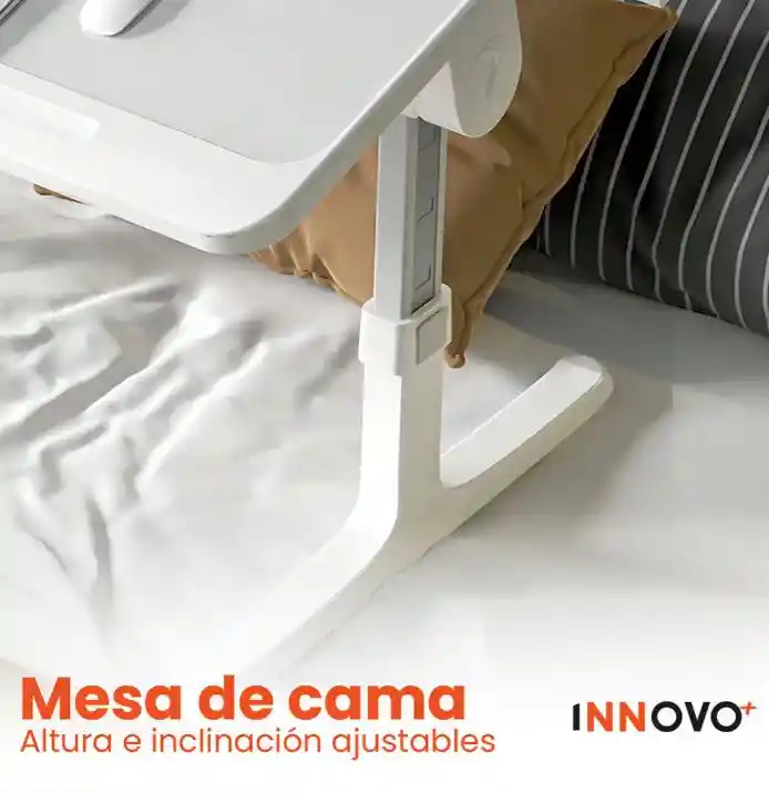 Mesa Laptop Ajustable Con Luz Ergonómica Trabaja En Casa Para Cama Estudió Innovo
