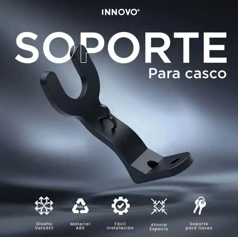 Soporte De Pared Para Casco Moto Y Llaves Gancho Resistente Abs Antideslizante