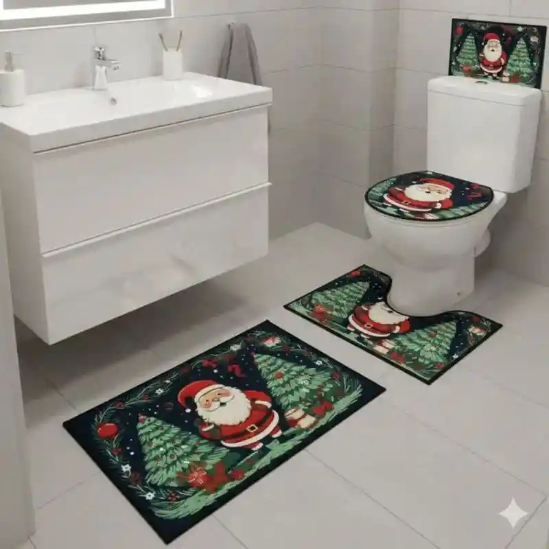 Juego De Baño Navideño X 4 Piezas