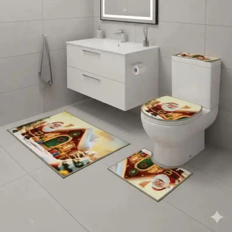 Juego De Baño Navideño X 4 Piezas