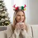 Balaca Navideña Diadema Navidad Reno Y Flores