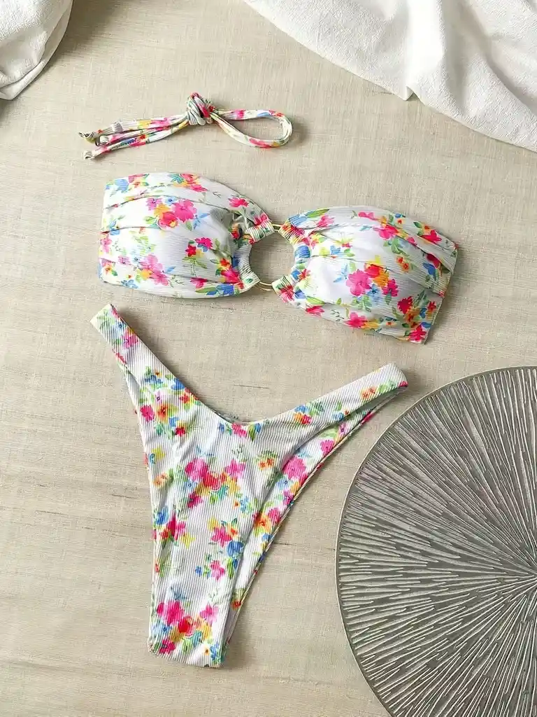 Conjunto De Bikini De Mujer-95- Con Top De Tubo, Talla M