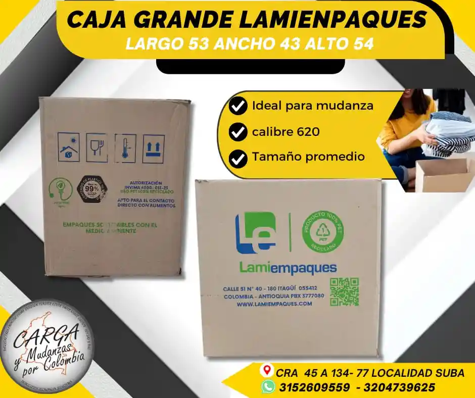 Caja Grande Para Mudanza Lamienpaques 54 Largo X53 Alto X42 Ancho Empaque Y Embalaje