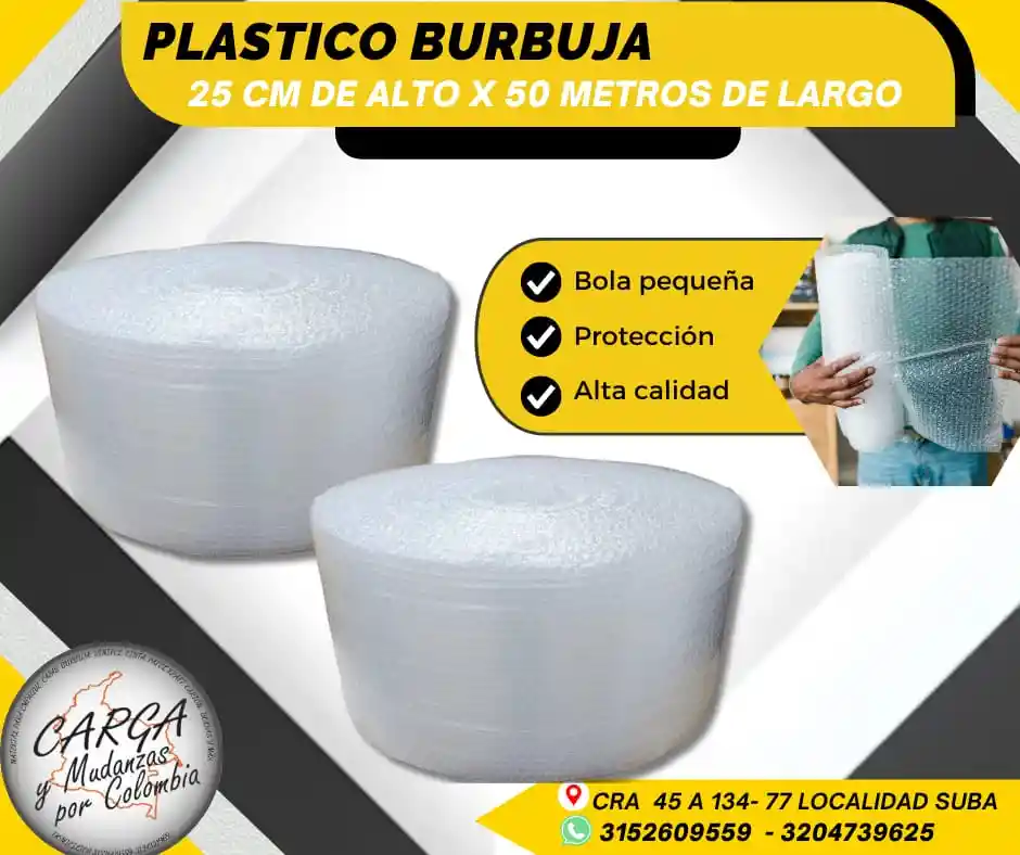 Plástico Burbuja-papel Burbuja Por Rollo De 25cm De Alto X50m De Largo Empaque Para Mudanza Y Embalaje