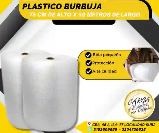 Plástico Burbuja O Papel Burbuja Por Rollo De 75cmx50m-empaque Para Mudanza Y Embalaje