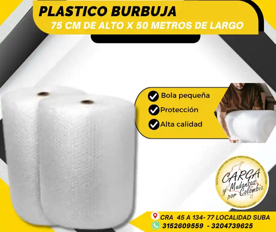 Plástico Burbuja O Papel Burbuja Por Rollo De 75cmx50m-empaque Para Mudanza Y Embalaje