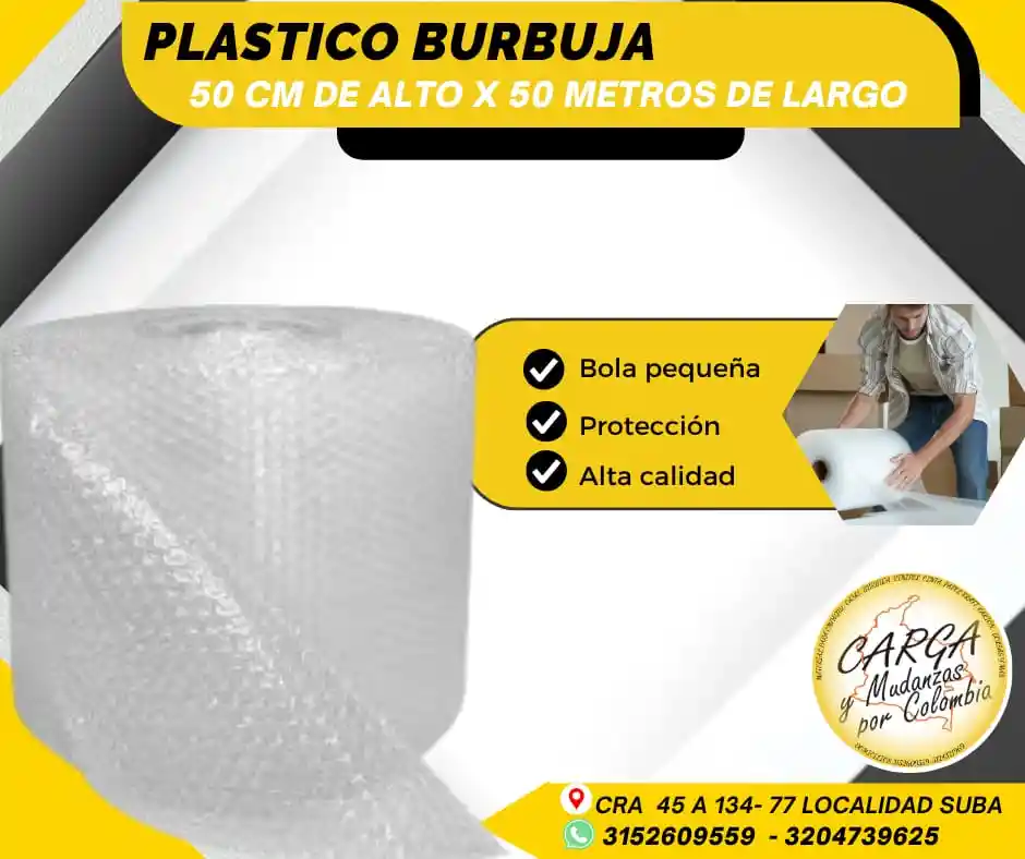Plástico Burbuja-papel Burbuja Por Rollo De 50cm Ancho X50 M Largo -empaque Para Mudanza Y Embalaje