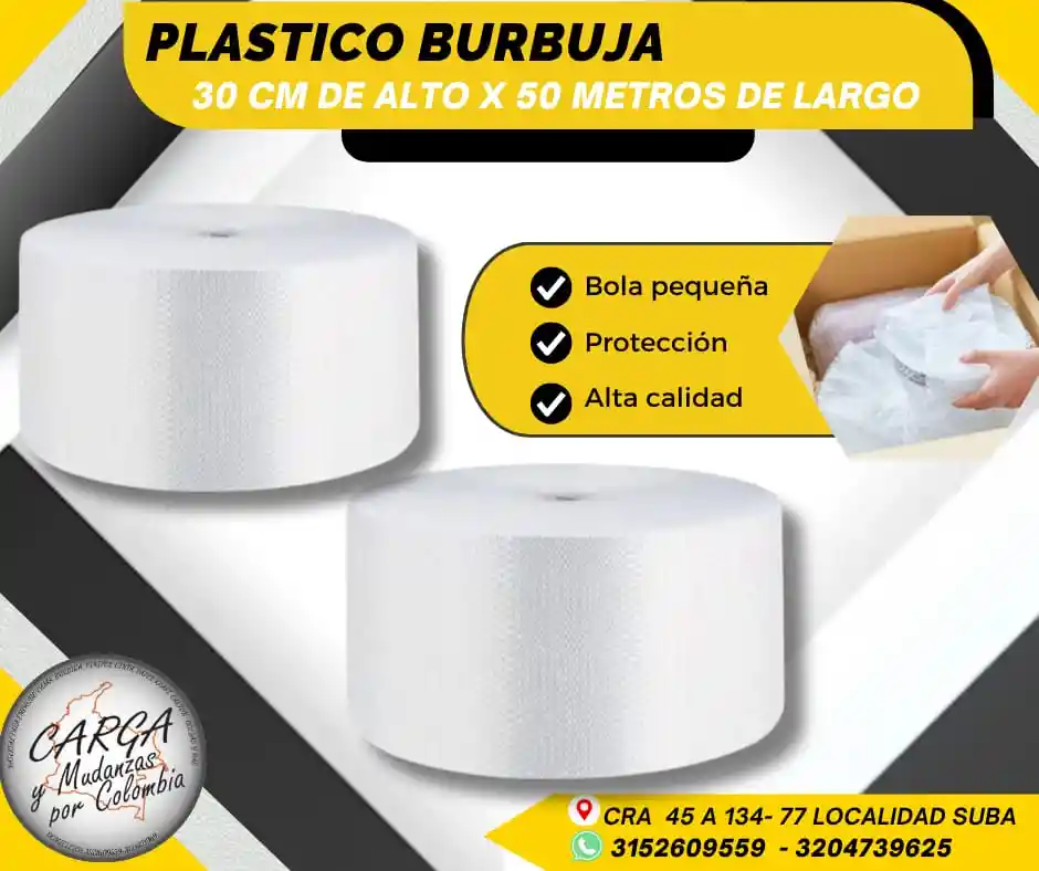 Plástico Burbuja-papel Burbuja Por Rollo De 30cm Alto X50m Largo-empaque Para Mudanza Y Embalaje