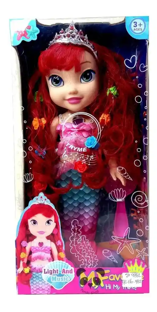 Muñeca Juguete Sirenita Con Luces Y Sonido