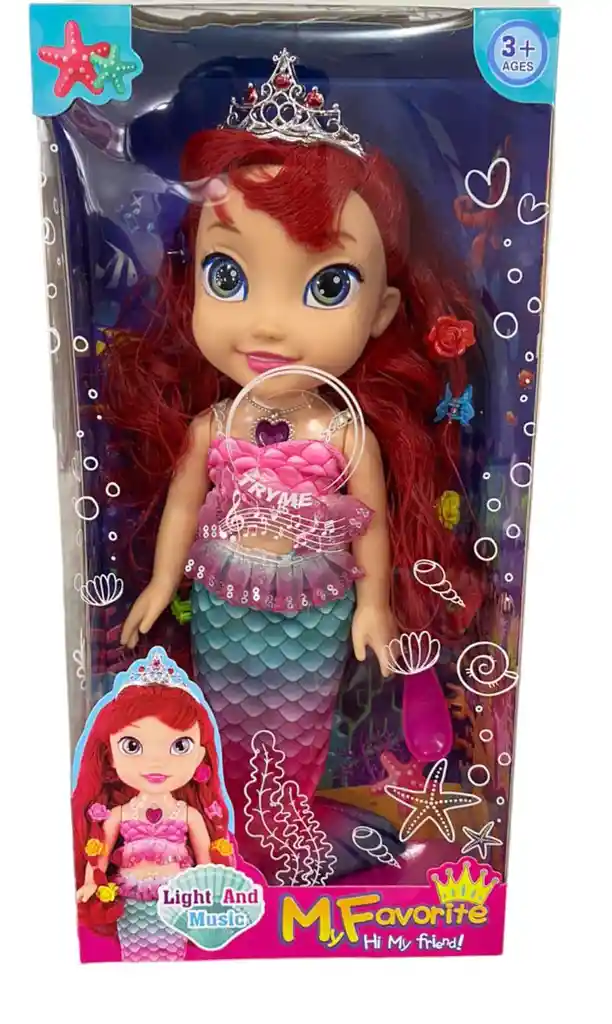 Muñeca Juguete Sirenita Con Luces Y Sonido