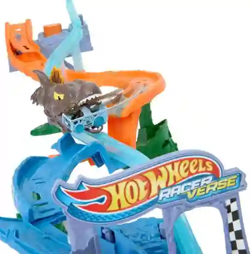 Hot Wheels Jurassic World Crash & Splash + Carro Velociraptor Azul Naranja
