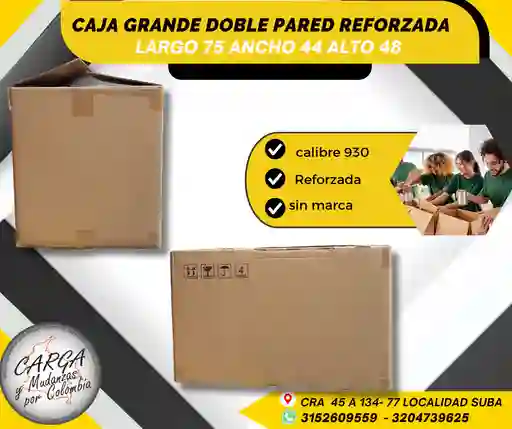 Caja Extra Grande Sin Marca Reforzada Doble Pared 75cm X 44 Ancho 48 Alto Empaque Y Embalaje Para Mudanza