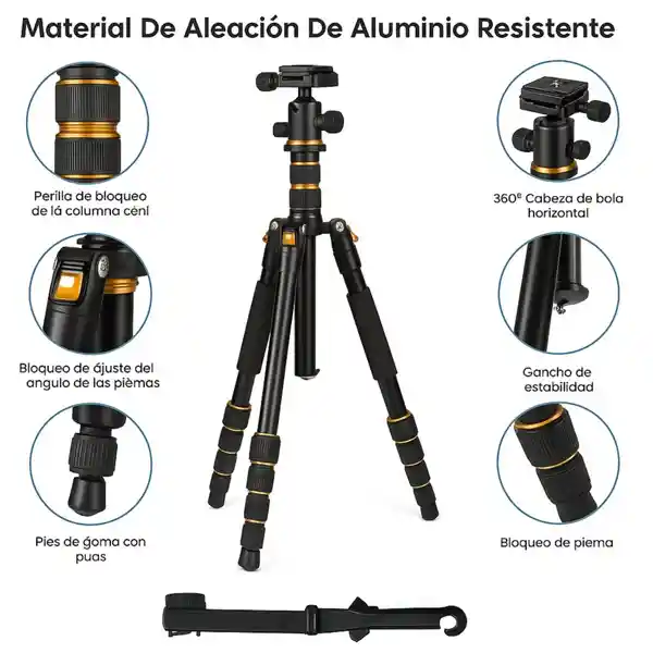 Trípode Profesional Para Fotografía Canon Nikon Profesional 160 Cm