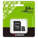Memoria Microsd 64gb Sdhc Kingston Clase 10 100 Mb/s Video Hd Nueva Sellada Blister