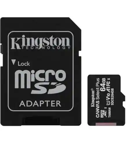 Memoria Microsd 64gb Sdhc Kingston Clase 10 100 Mb/s Video Hd Nueva Sellada Blister
